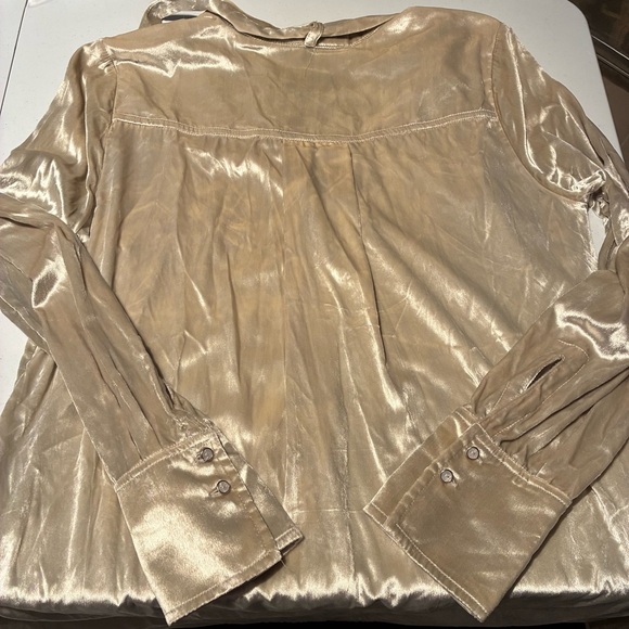 NWT Anthropologie Maeve Velour Tie Tunic in Silver Size 8 - Picture 8 of 10